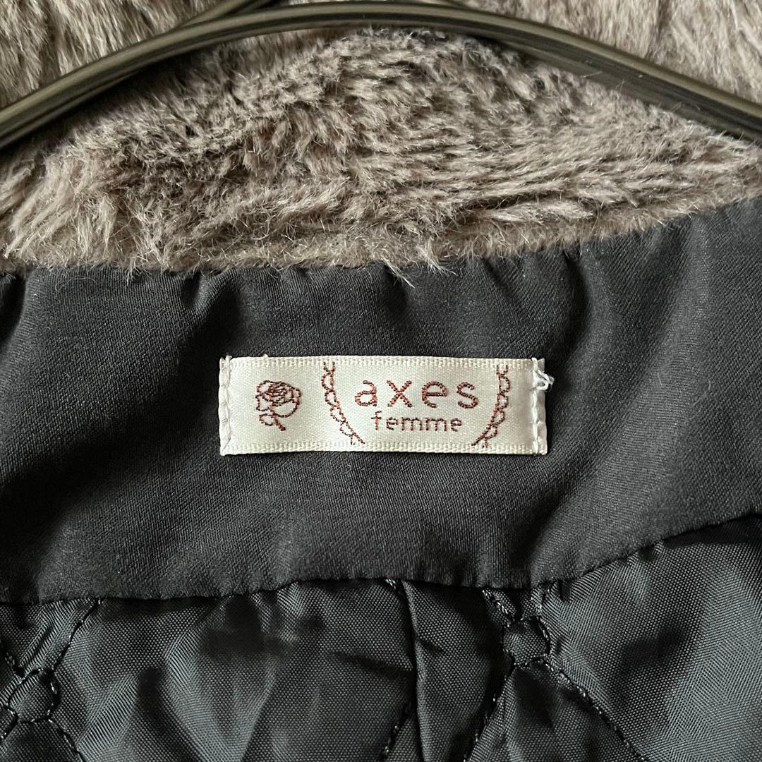 axes femme ファー付き モッズコート ブラック レース