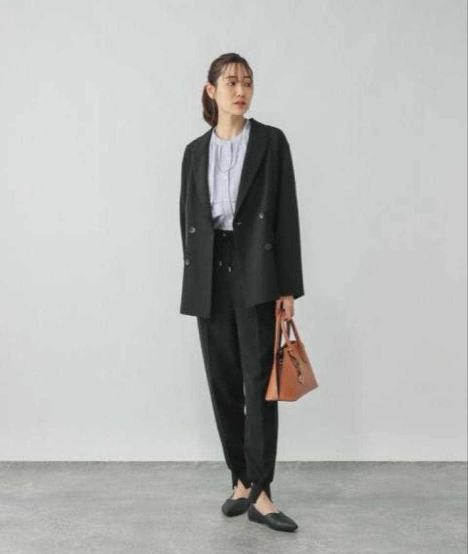 新品未使用 グローバルワーク ウツクシルエットWクロス ダブルジャケット L黒