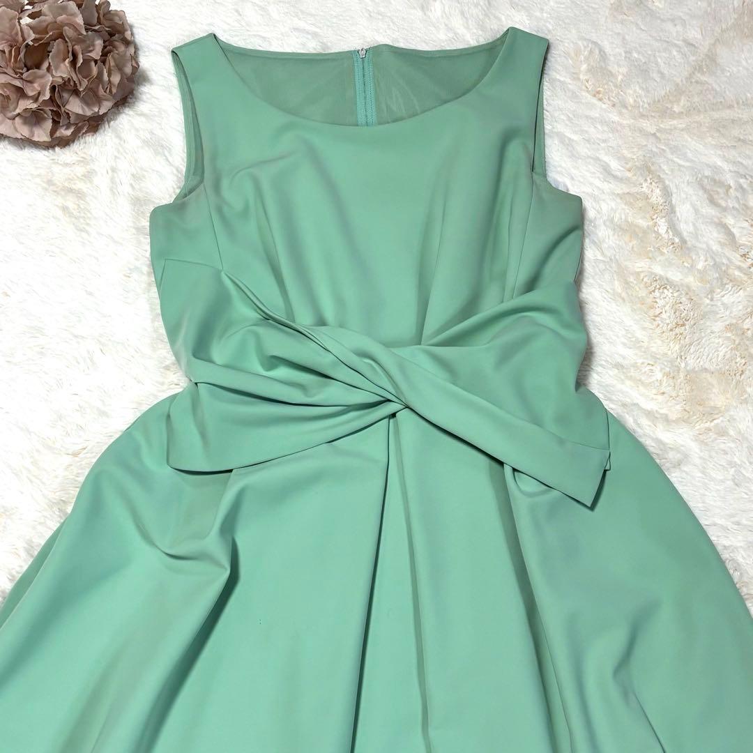 美品 FOXEY フォクシー ノースリーブワンピース ミントグリーン