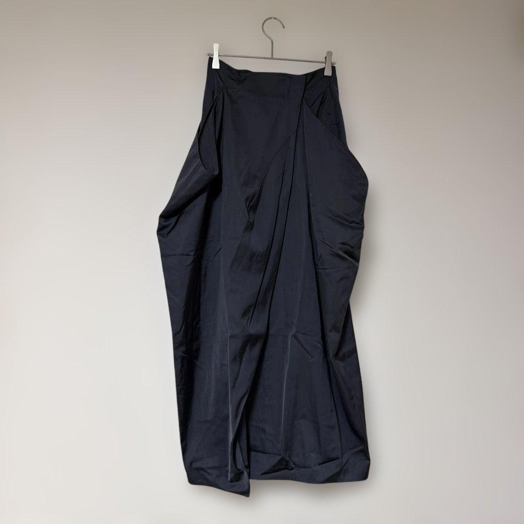 todayful / Satin Drape Skirt インディゴ38