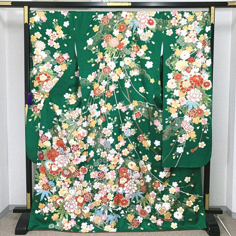 【破格セール！】505z2〇高身長な方にも 振袖 古典柄 嘘つき袖〇美品 成人式