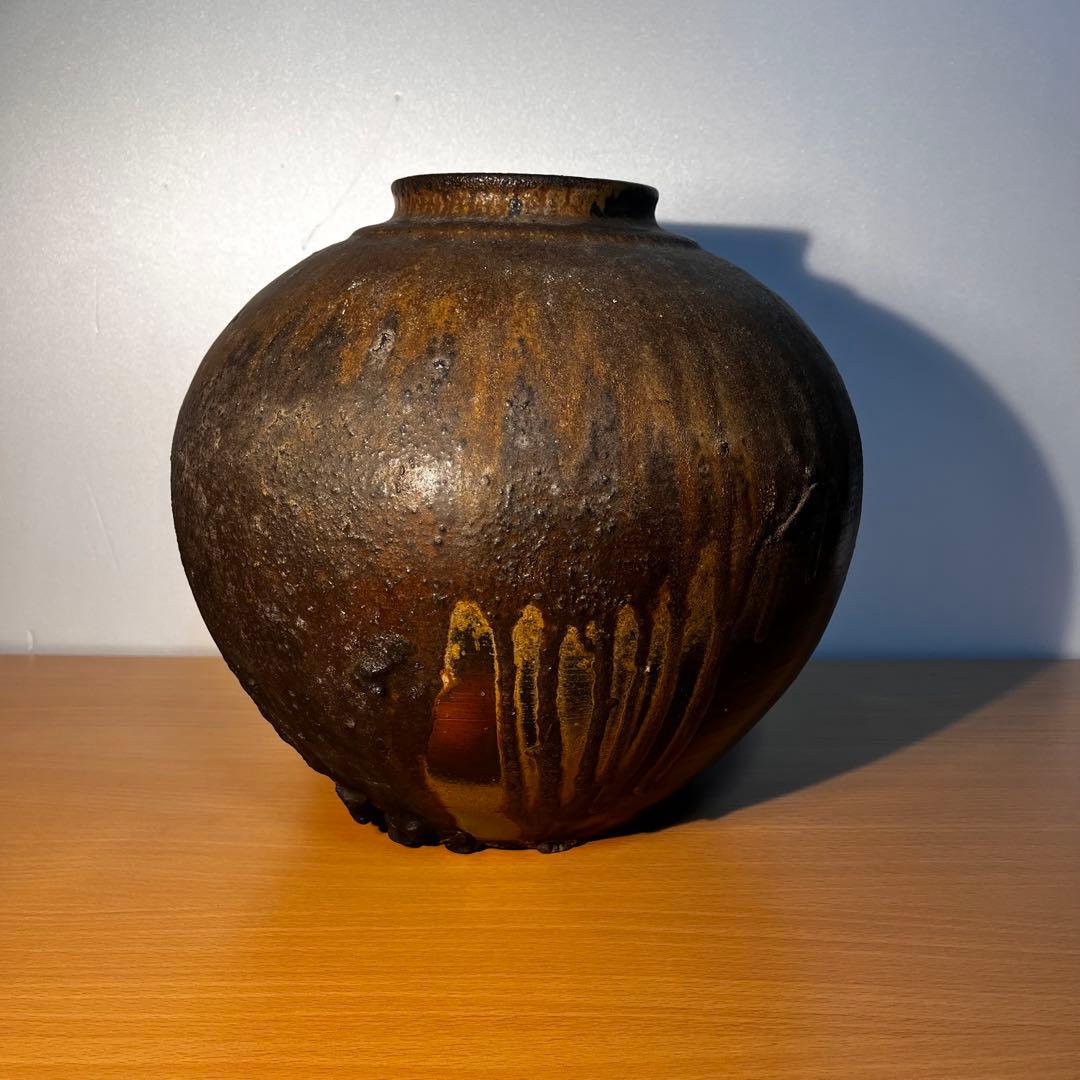備前焼　作家物　壺　陶印あり