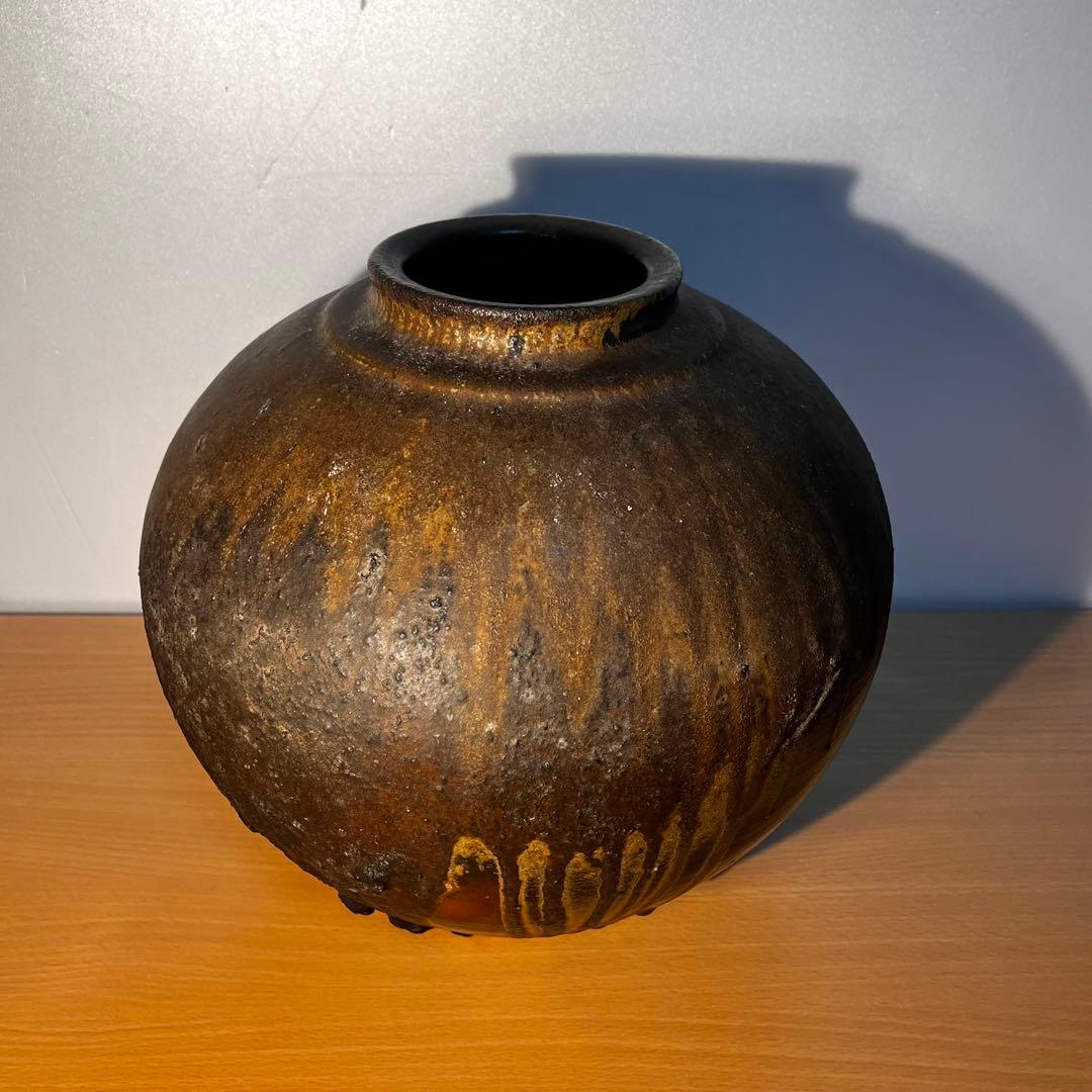 備前焼　作家物　壺　陶印あり
