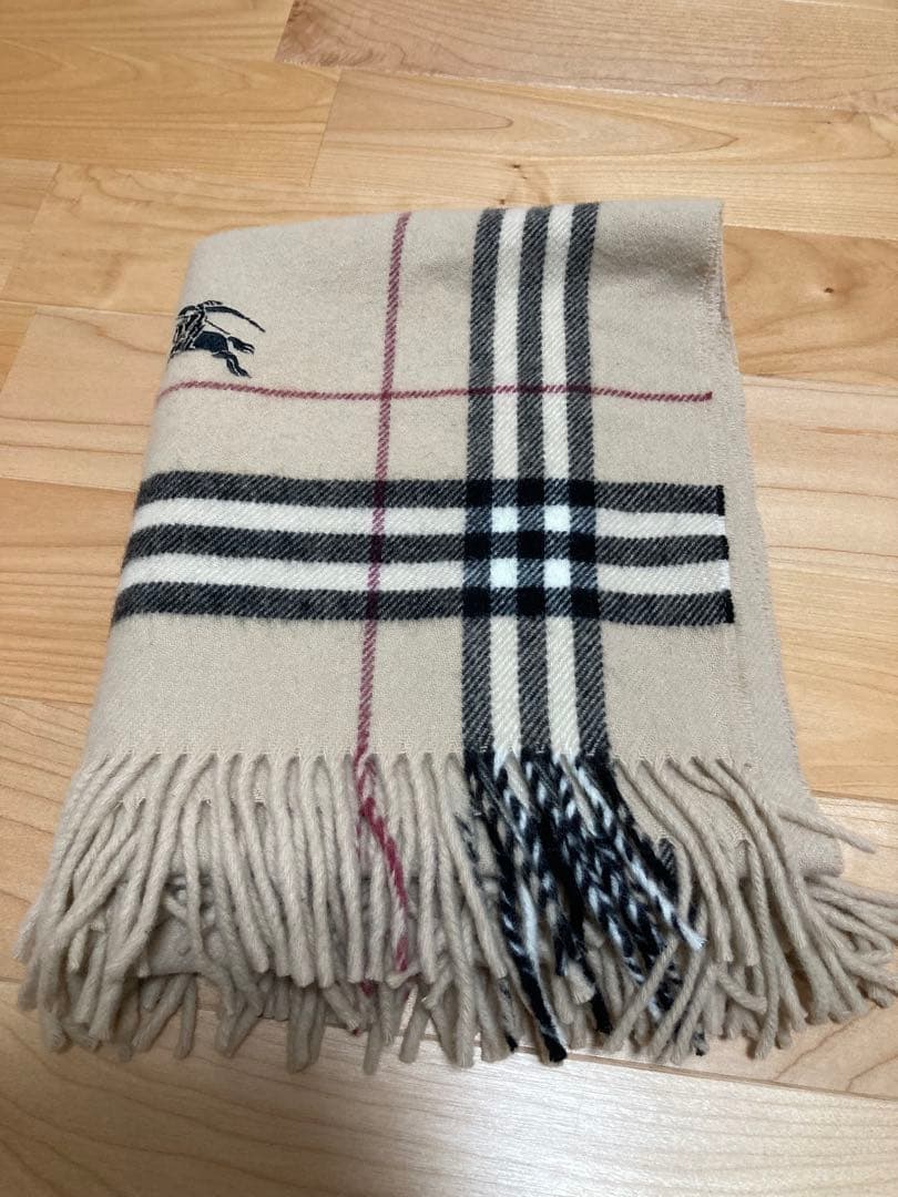 BURBERRY 大判ストール ベージュ メガチェック　ホースロゴ