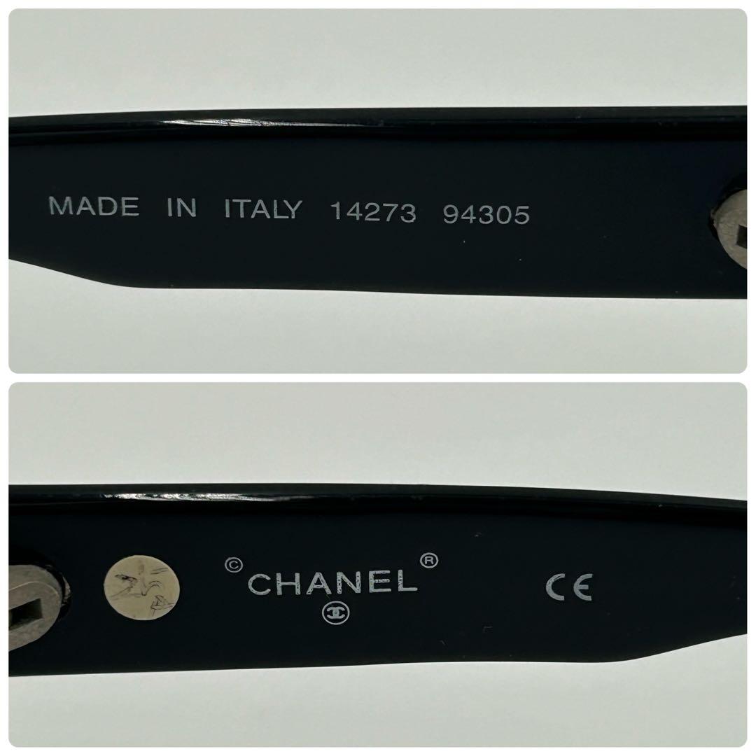 ✨希少✨CHANEL サングラス スリット イタリア製 アイウェア ロゴ 黒