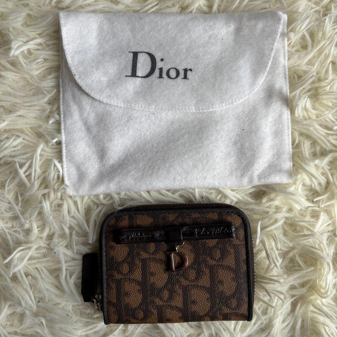 【激レア 美品】ディオール　ロマンティック　ミニ財布　トロッター　リボン　D金具