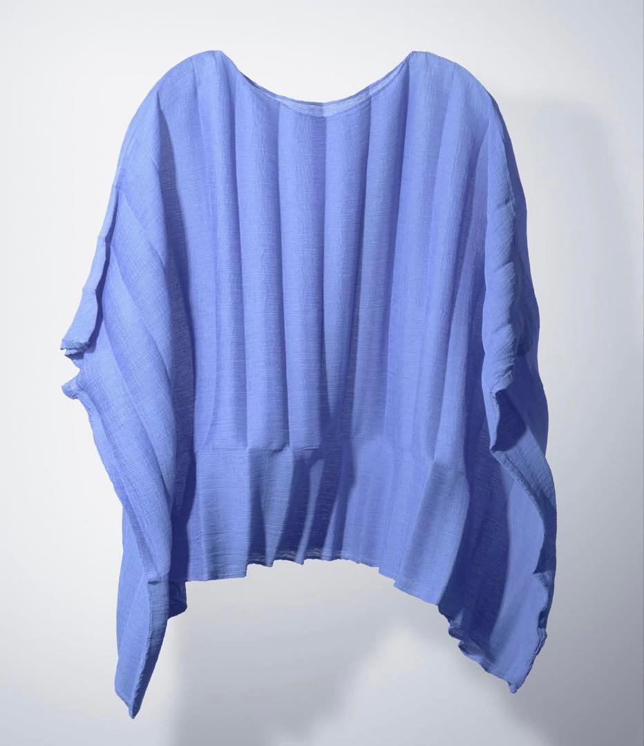me ISSEY MIYAKE シースルークレープ　カーディガン　薄パープル