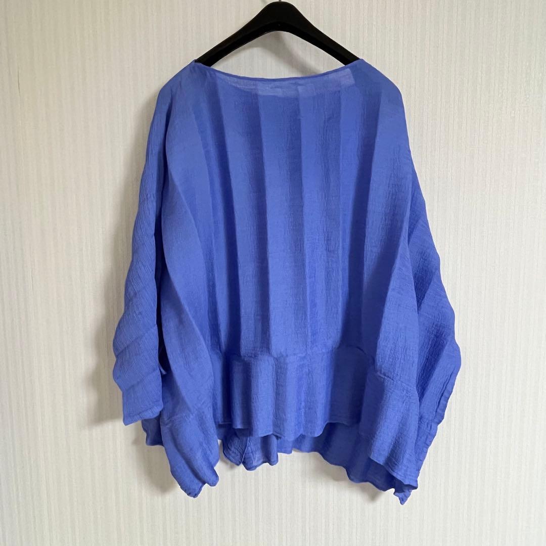 me ISSEY MIYAKE シースルークレープ　カーディガン　薄パープル