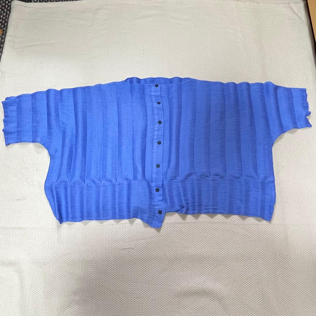 me ISSEY MIYAKE シースルークレープ　カーディガン　薄パープル