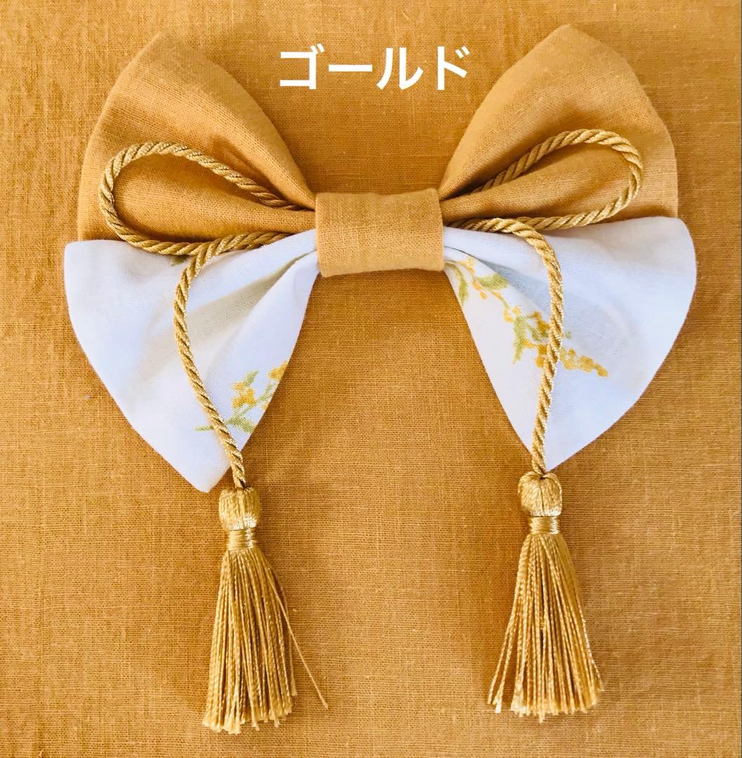 むーベビー袴　ミモザ柄オフホワイト×ミモザイエロー