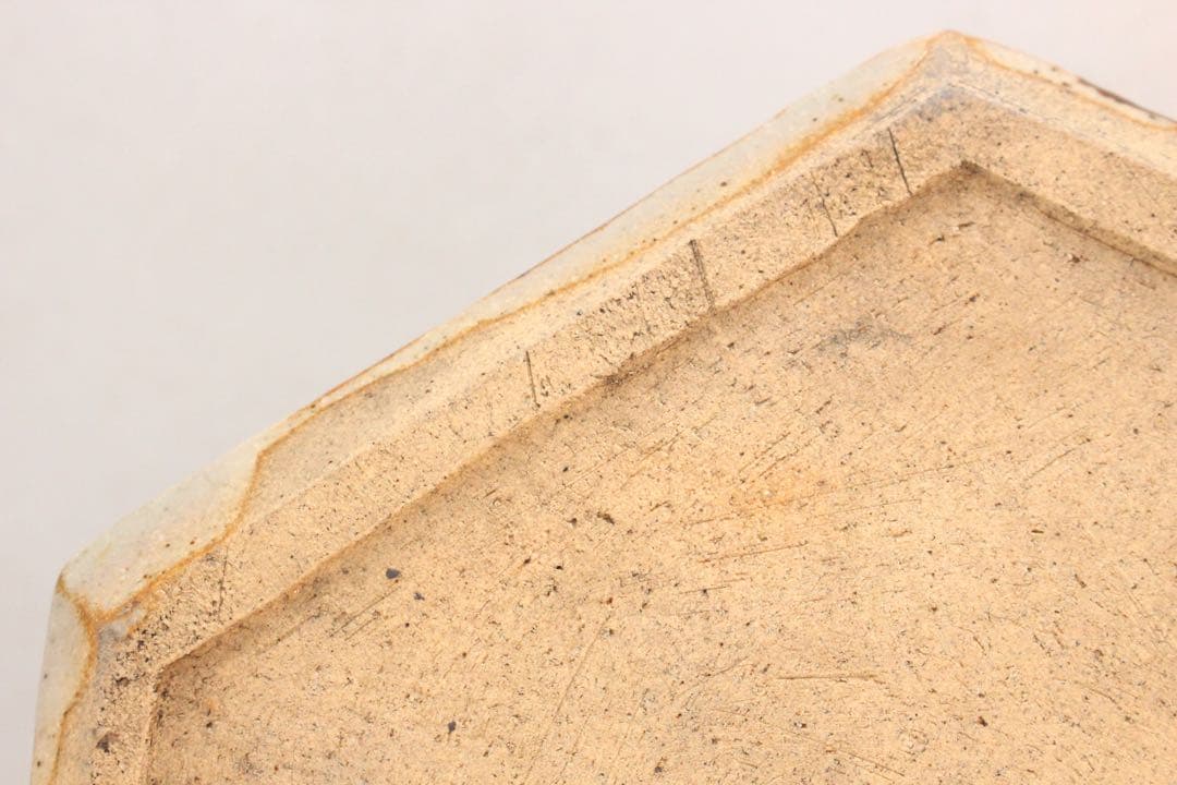 No5171 大休義勇　五字書　袖師焼　六角大鉢　陶印有　箱書付　送料無料