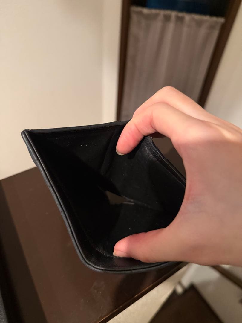 YSL ネイビー 二つ折り財布