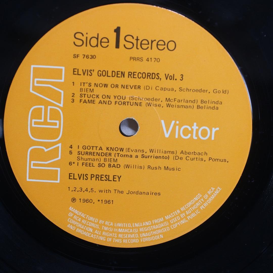 英LP Elvis Presley Golden Records Volume3