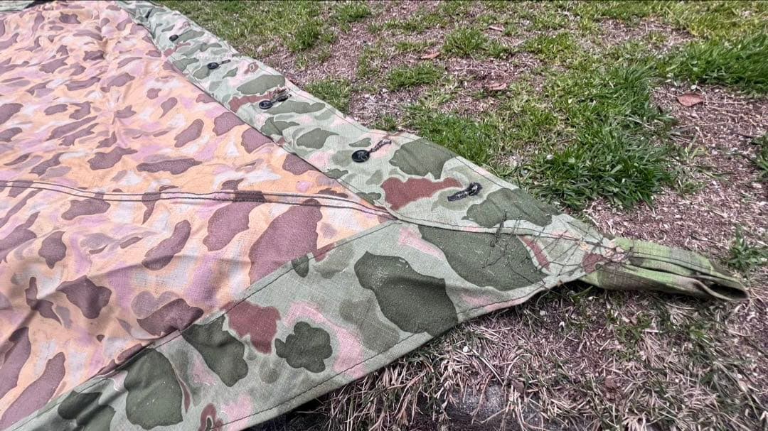 トルコ軍 パップテント フード付き ダックハンターカモ 軍幕　２枚