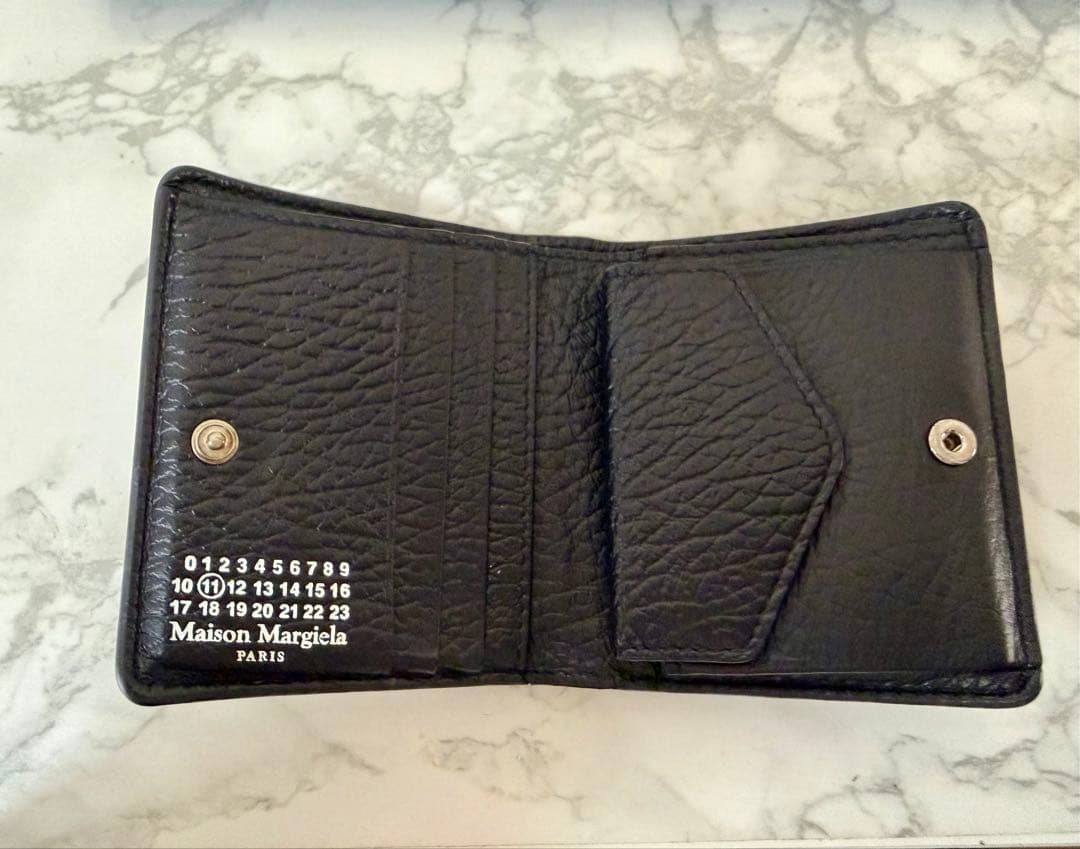 Maison Margiela ブラック 二つ折り財布　ミニウォレット