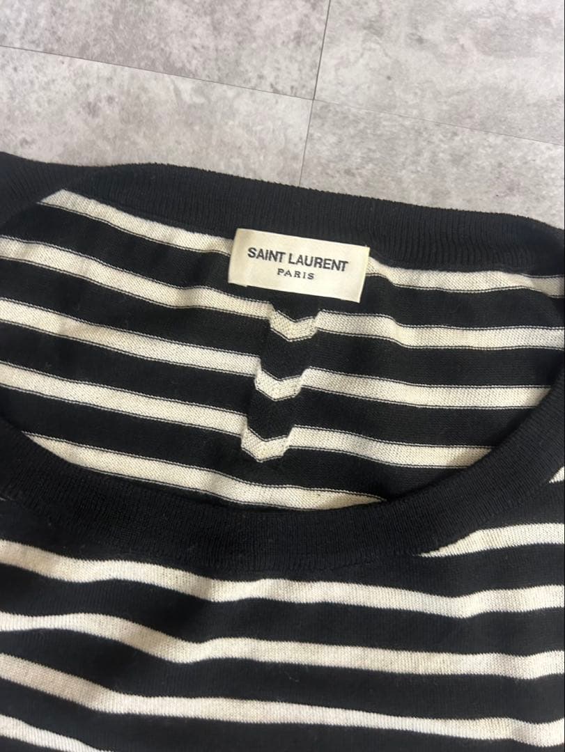 Saint Laurent Paris SS14 ノースリーブ　ボーダー　シャツ