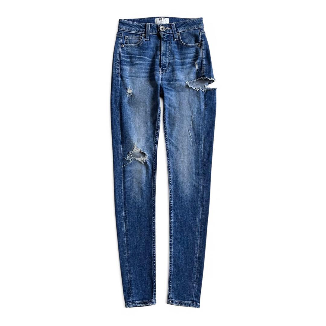 GYDA M/W Side Ripped ダメージ スキニーデニム XS