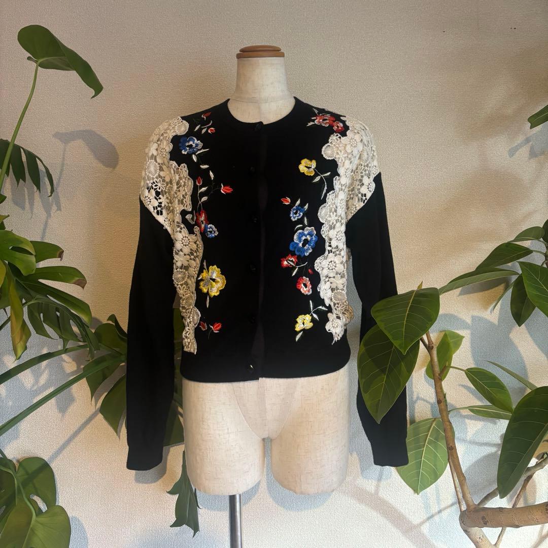 アリスアンドオリビアフラワー刺繍カーディガン