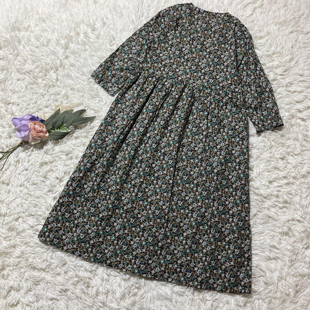 【Parkes】パークス　リバティ　花柄ワンピース　綿　コットン　M