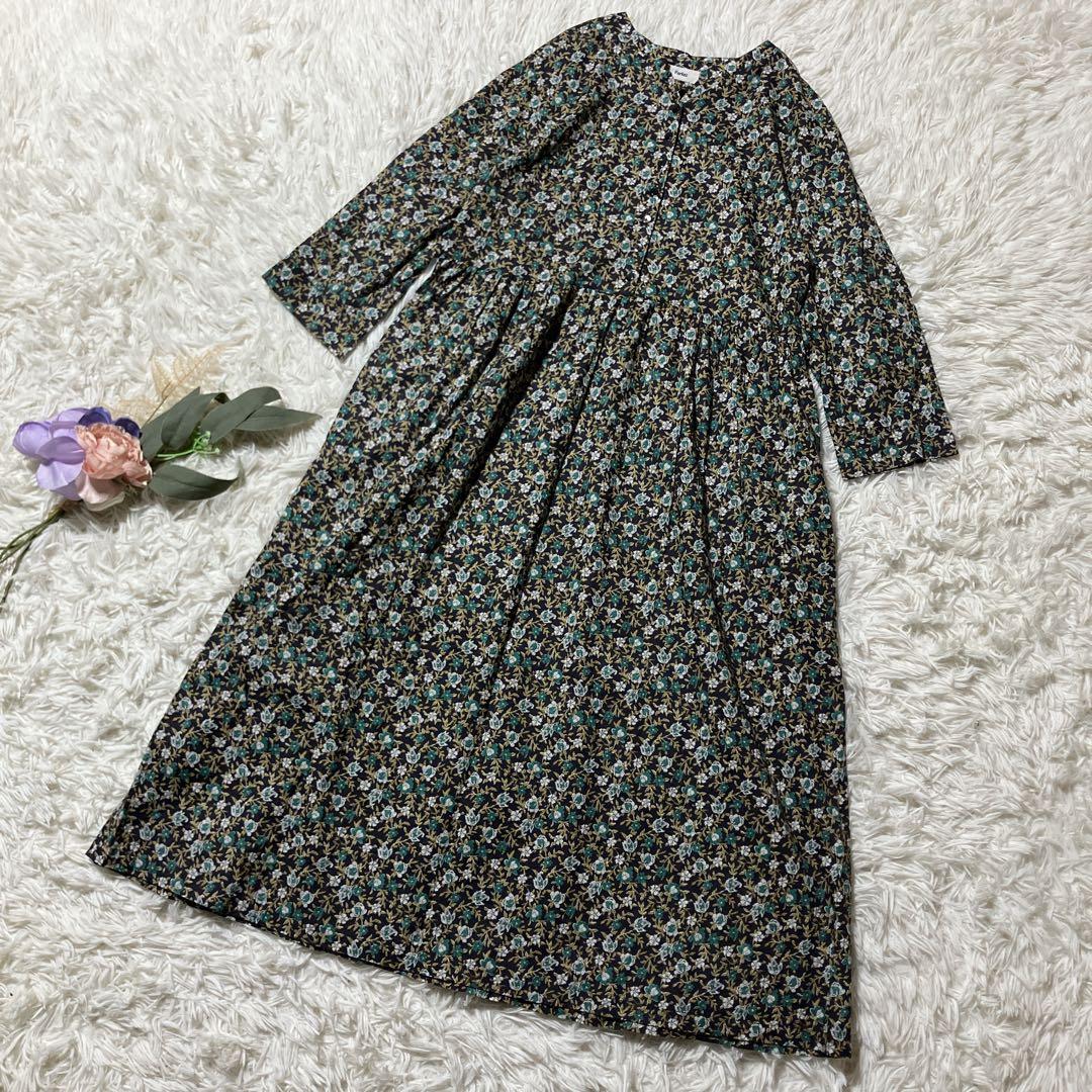 【Parkes】パークス　リバティ　花柄ワンピース　綿　コットン　M