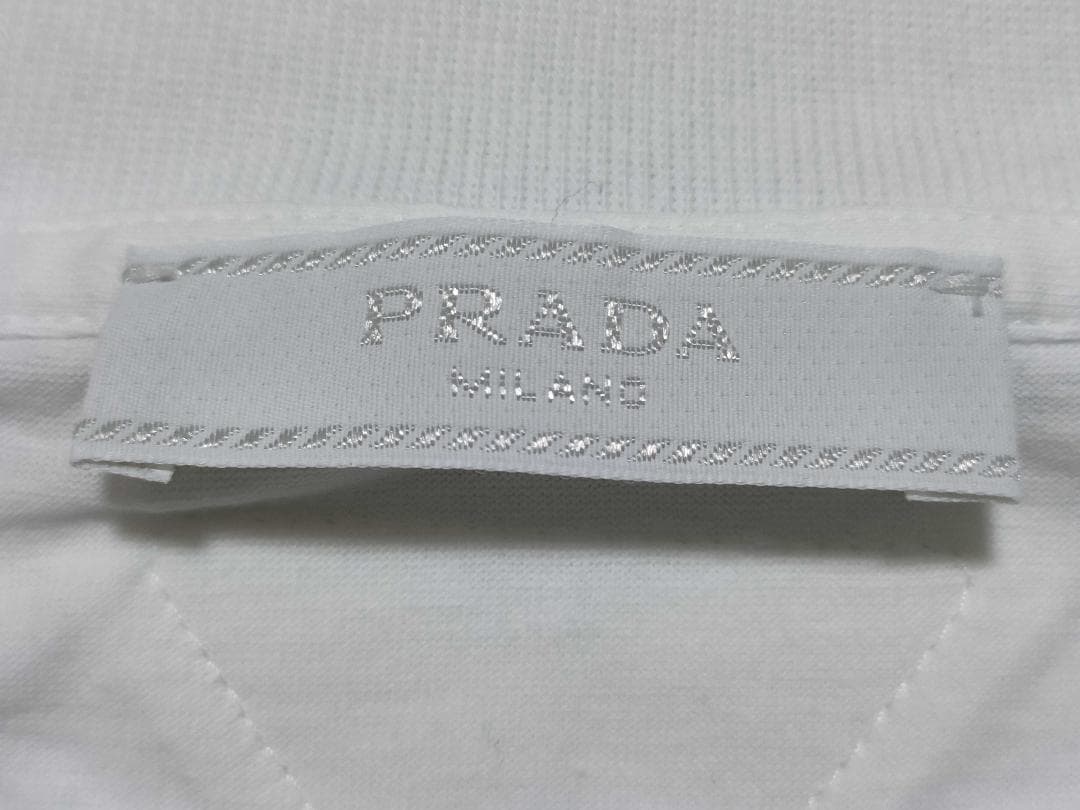 【美品】PRADA プラダ メンズ L 白T 半袖 カットソー