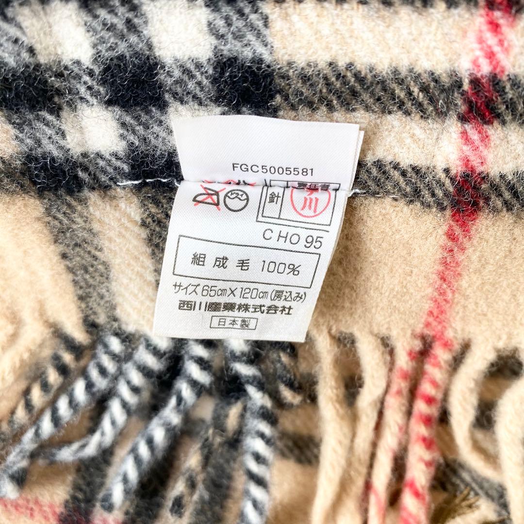 【美品】Burberrys ノバチェック マフラー ウール100% ホース刺繍