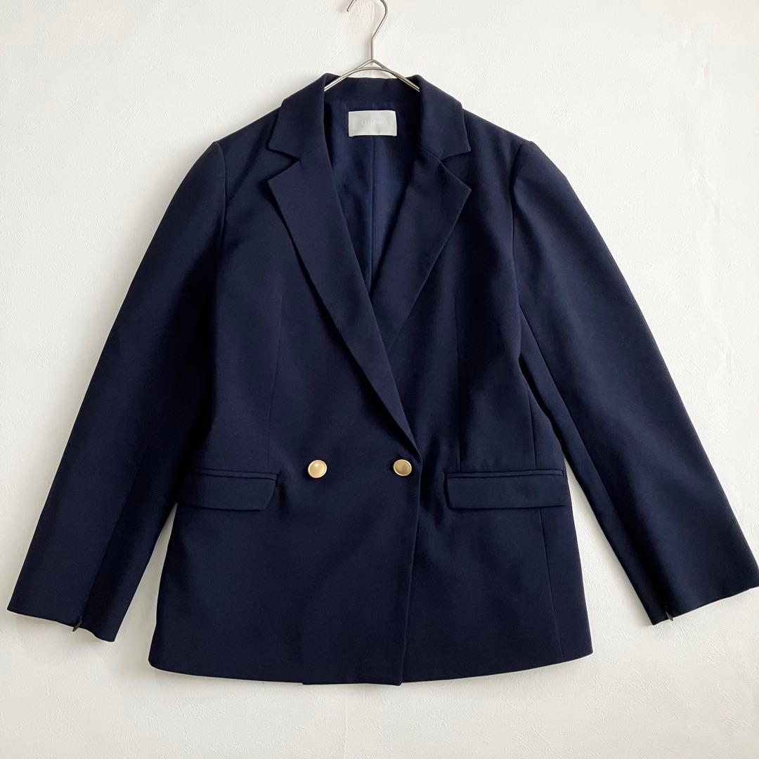 【美品】CELFORD 2WAYメタルボタンジャケット　ネイビー　36