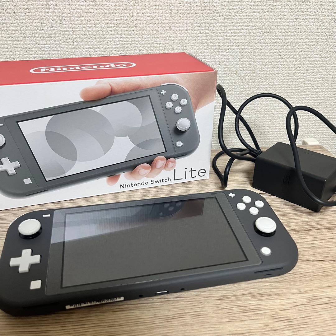 Nintendo Switch Lite グレー 箱付き　保護フィルム付き