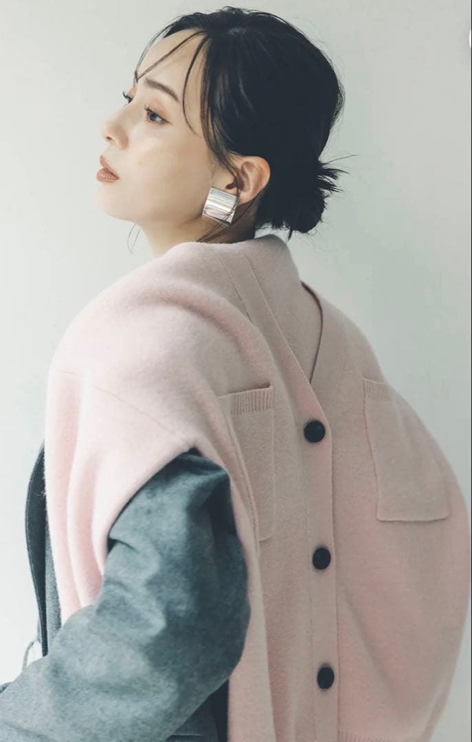アニュアンス　Vネックフォルムカーディガン　PINK