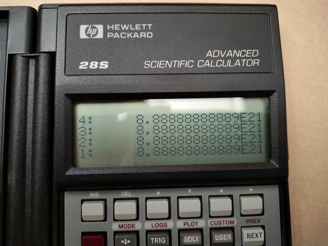 【美品】ヒューレット・パッカード HP-28S プログラム関数電卓