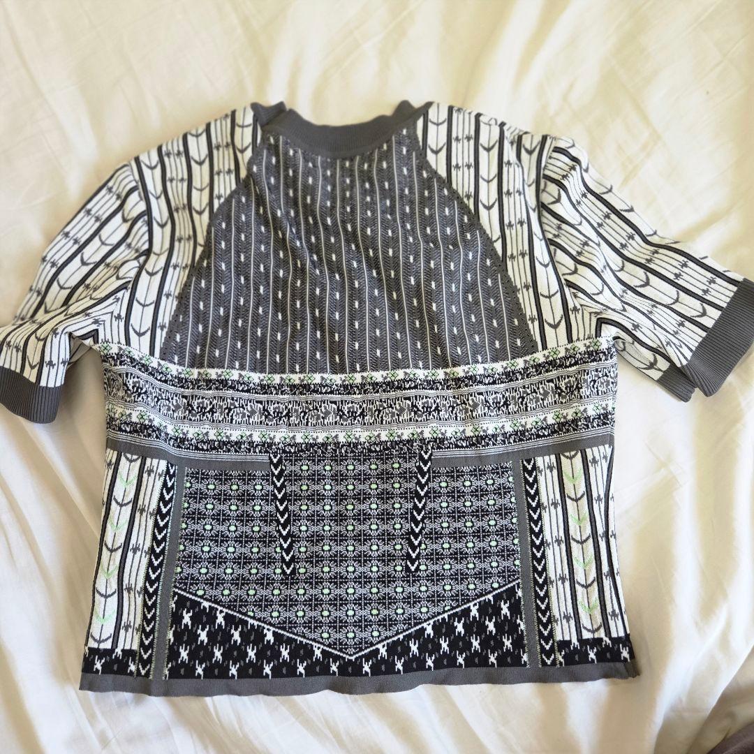 トップス Geometric Pattern Knitted Top
