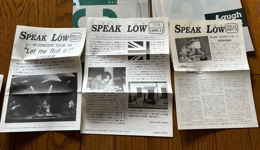 L↔︎R ファンクラブ会報　SPEAK LOW エルアール　LAUGH+ROUGH
