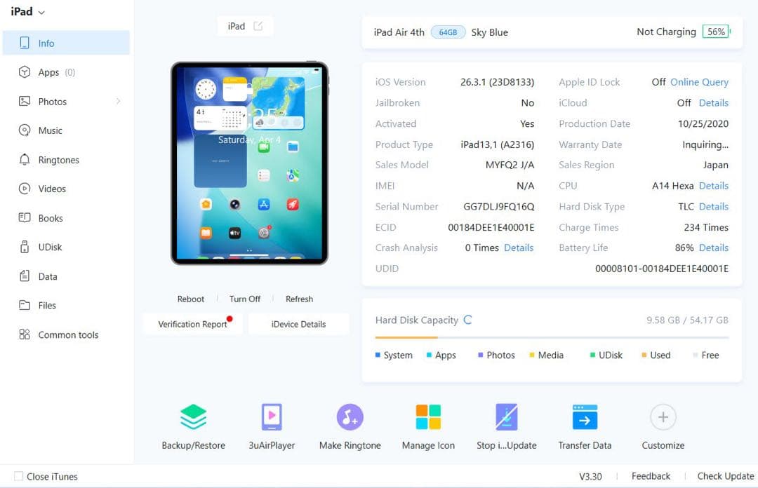 Apple iPad Air4（第4世代）ブルー 64GB Wi-Fiモデル