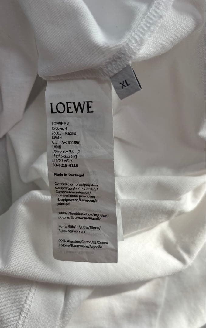 m*i様 LOEWE ロエベ ホワイト Tシャツ ロゴ刺繍
