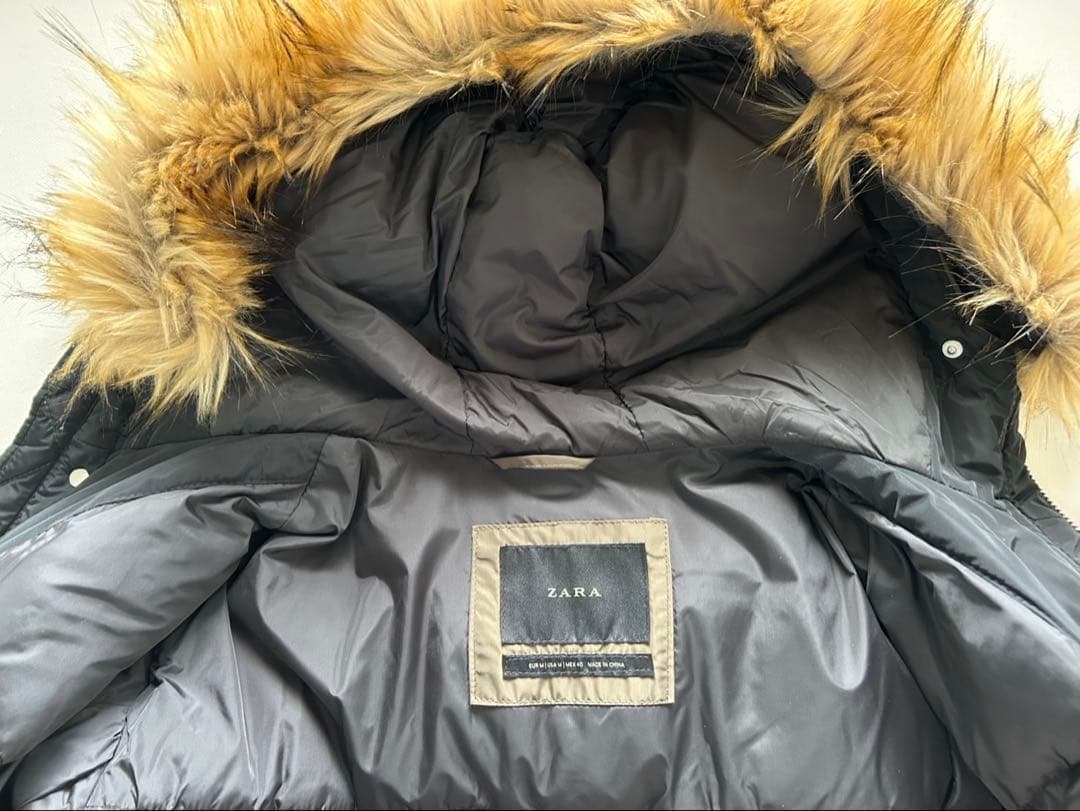 ZARA 中綿 モッズコート L カーキ