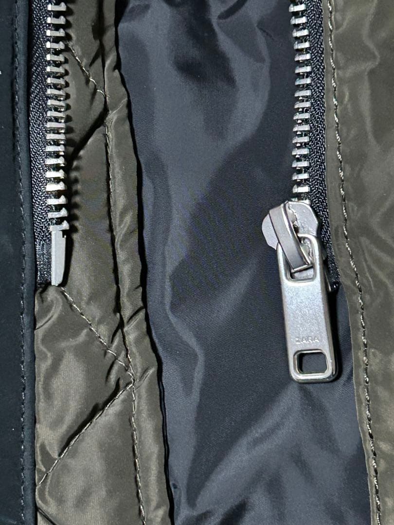 ZARA 中綿 モッズコート L カーキ