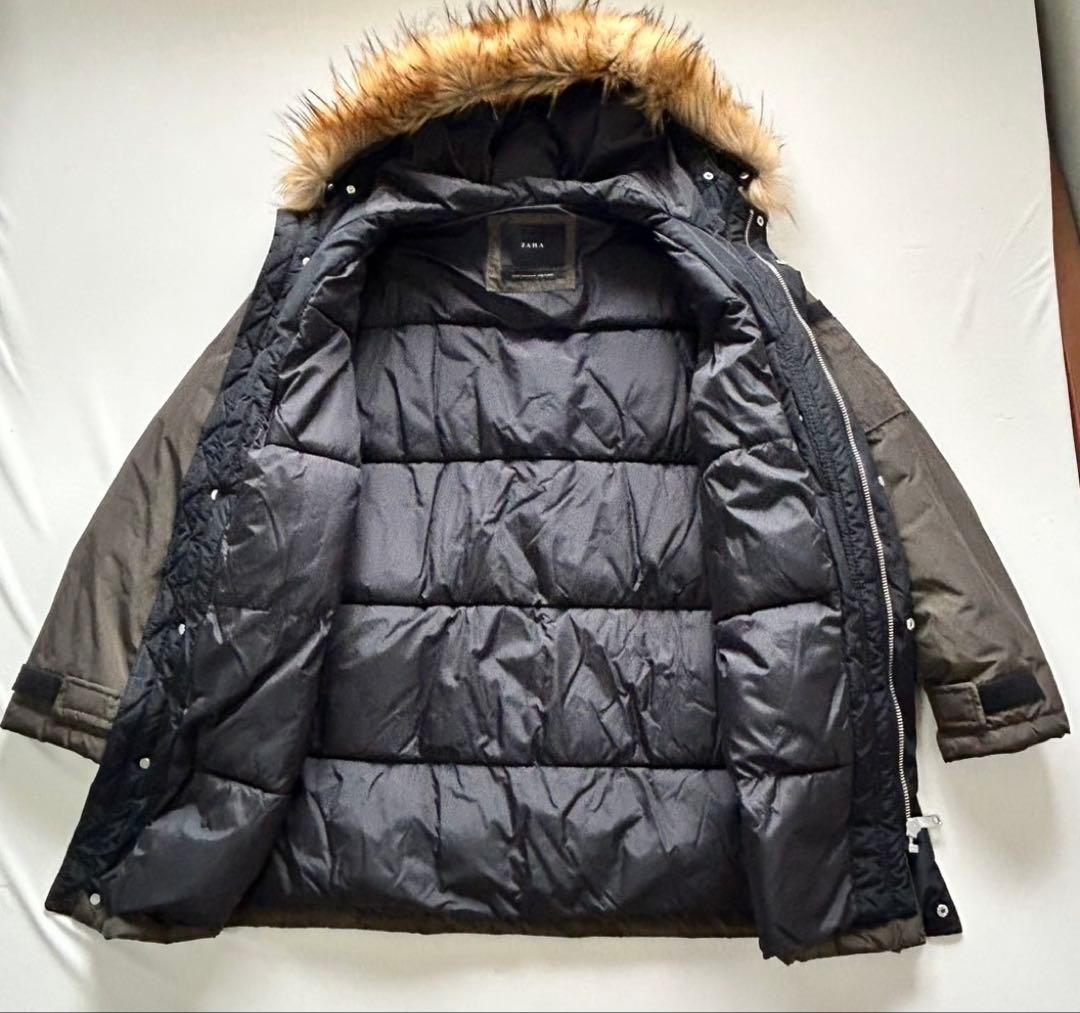 ZARA 中綿 モッズコート L カーキ