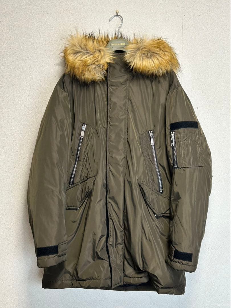 ZARA 中綿 モッズコート L カーキ