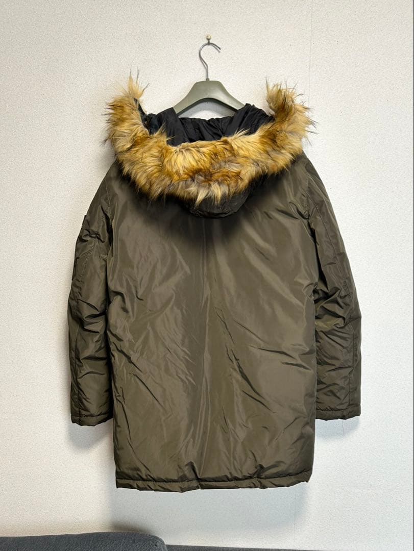 ZARA 中綿 モッズコート L カーキ
