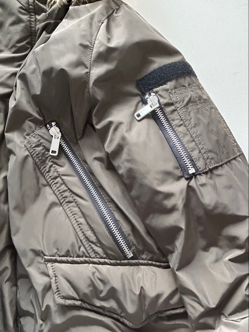 ZARA 中綿 モッズコート L カーキ