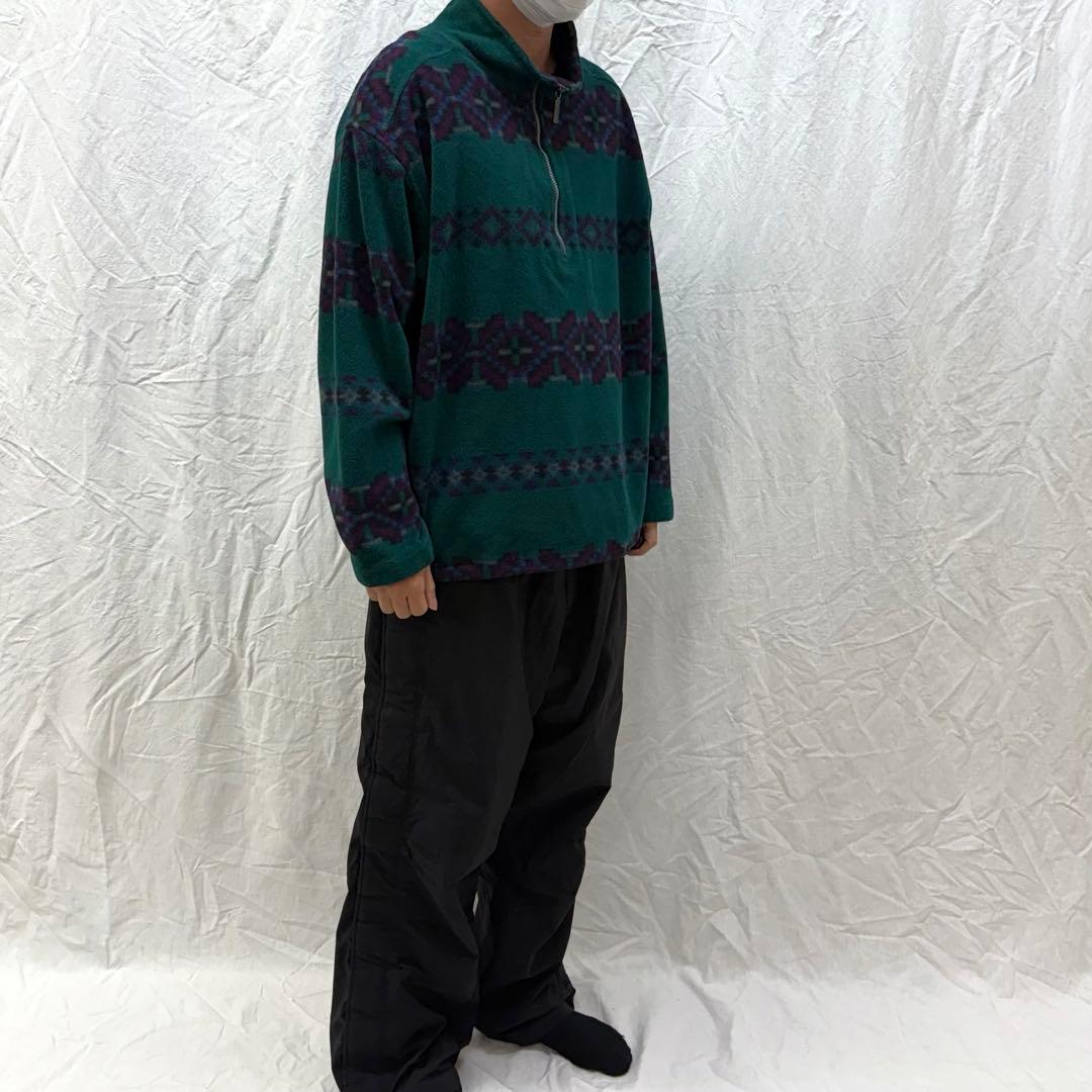 90's USA製エディーバウアープルオーバーフリースジャケットPOLARTEC