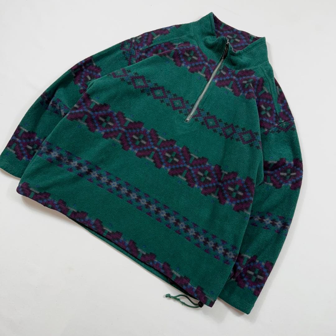 90's USA製エディーバウアープルオーバーフリースジャケットPOLARTEC