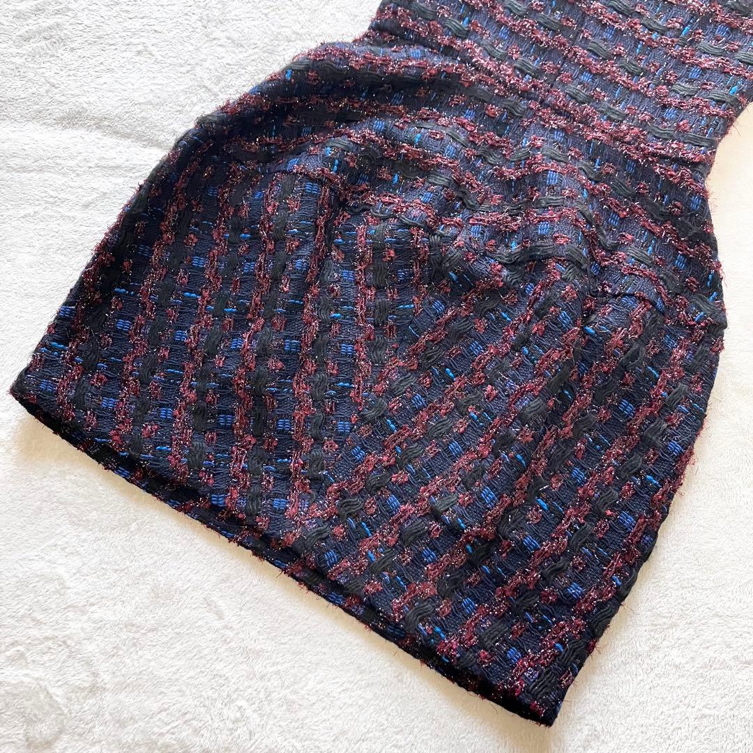 ★美品★ヨーコチャン　バルーンドレス　ツイード　38 ワンピース　半袖　キャップ