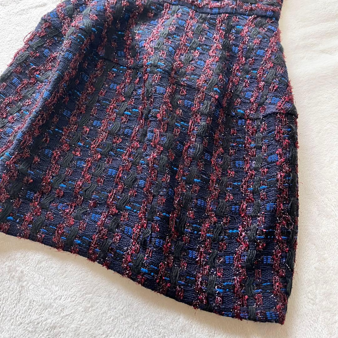 ★美品★ヨーコチャン　バルーンドレス　ツイード　38 ワンピース　半袖　キャップ