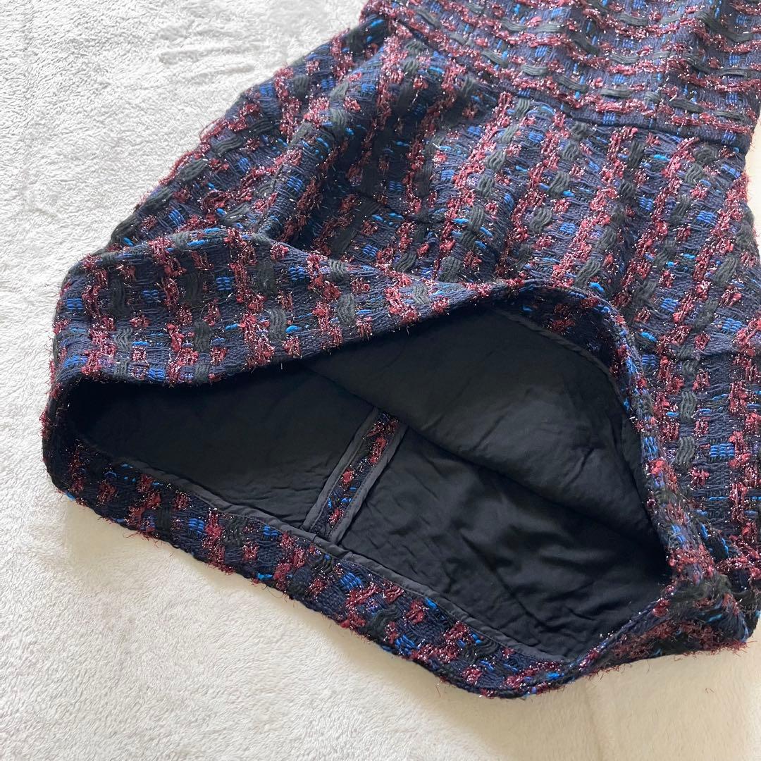 ★美品★ヨーコチャン　バルーンドレス　ツイード　38 ワンピース　半袖　キャップ