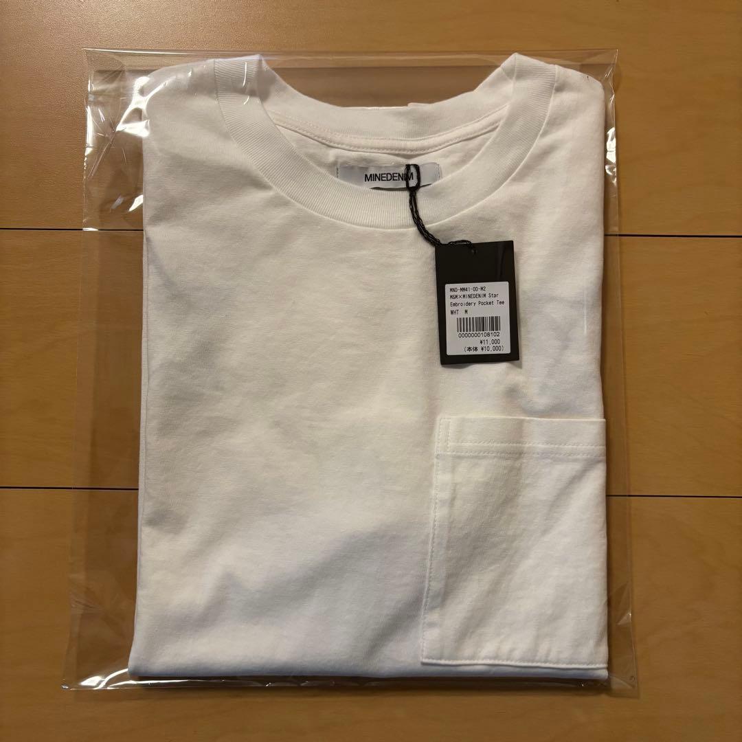 キムタク着 MINEDENIM×M&M ポケットTシャツ 白M マインデニム