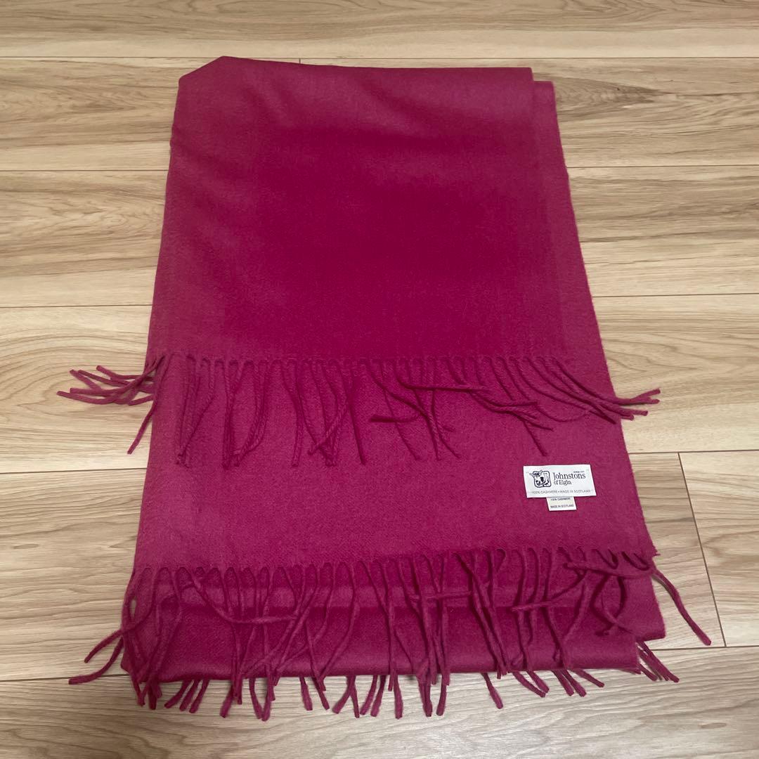 【美品】Johnstonsジョンストンズ カシミア大判ストール