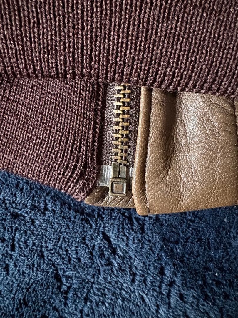80s 美品 L.L.Bean A-2フライトジャケット ブラウン レザー S
