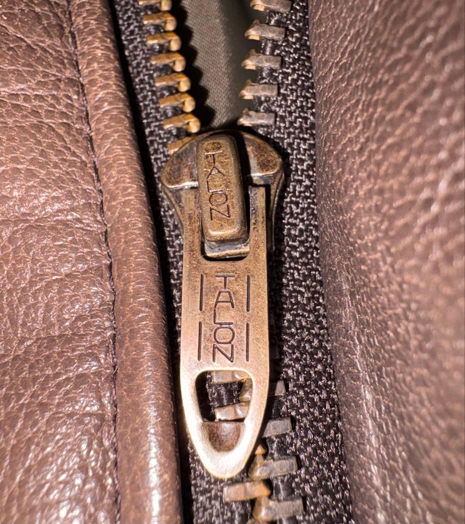80s 美品 L.L.Bean A-2フライトジャケット ブラウン レザー S