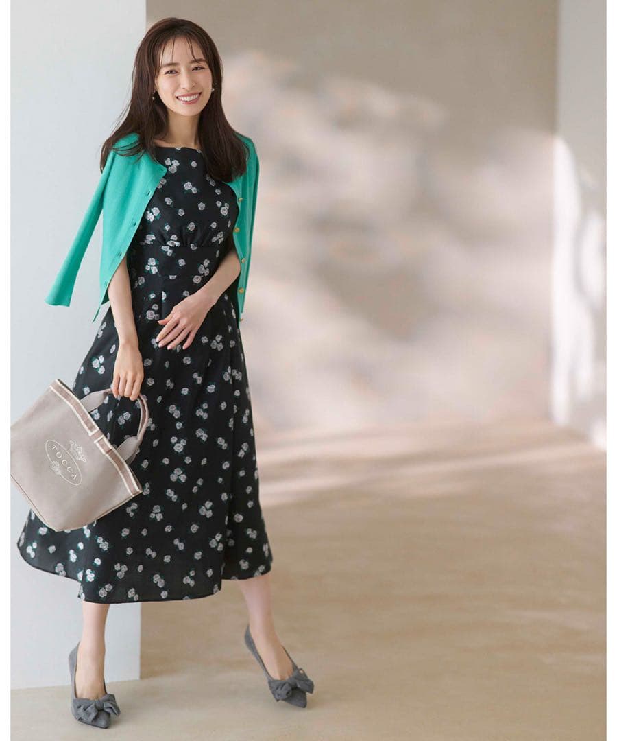 美品 TOCCA BOUQUET OF BEAUTY 花柄ワンピース ブラック